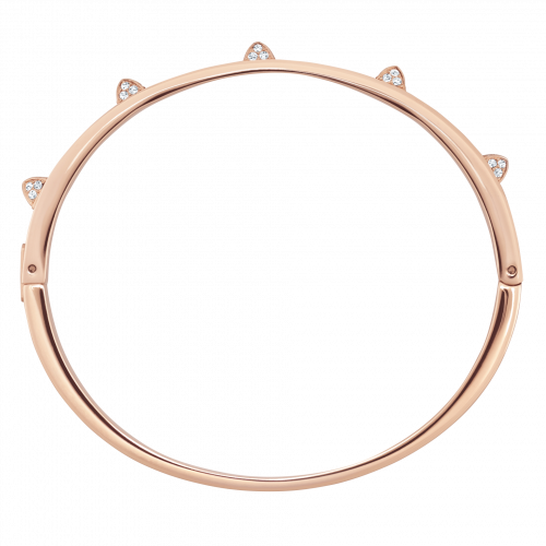 Tactic Bangle, White, Rose-gold tone plated
