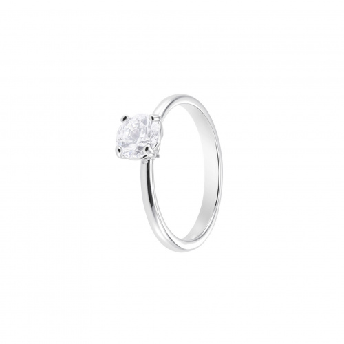 Attract Ring, White, Rhodium plated