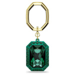 Key ring Octagon cut, Green, Mixed metal finish