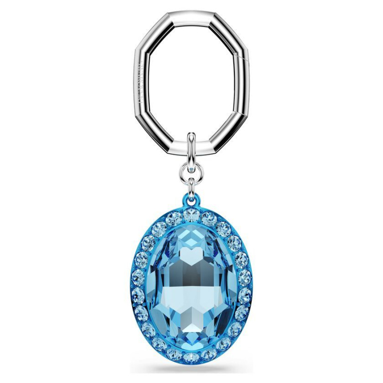 Key ring Oval cut, Blue, Mixed metal finish